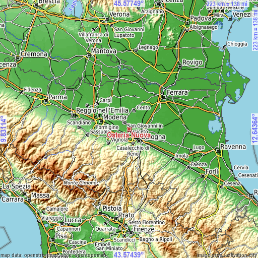 Topographic map of Osteria Nuova