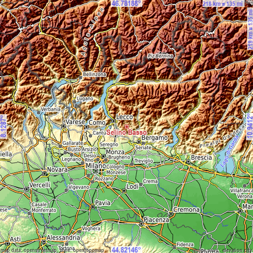 Topographic map of Selino Basso