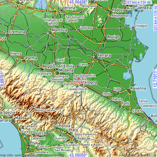 Topographic map of Longara