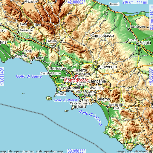 Topographic map of Montedecoro