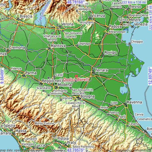 Topographic map of Dodici Morelli