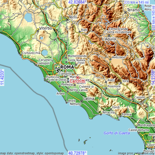 Topographic map of Carchitti