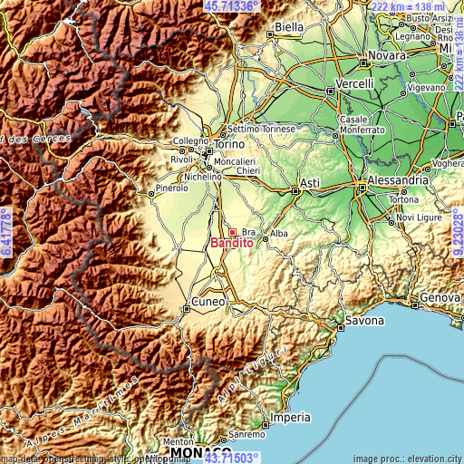 Topographic map of Bandito