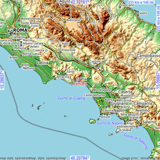 Topographic map of Penitro