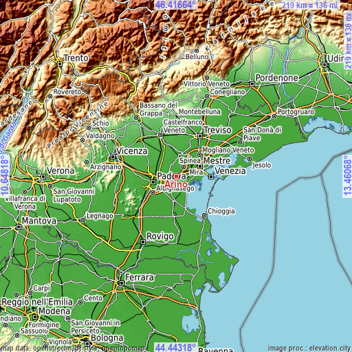 Topographic map of Arino