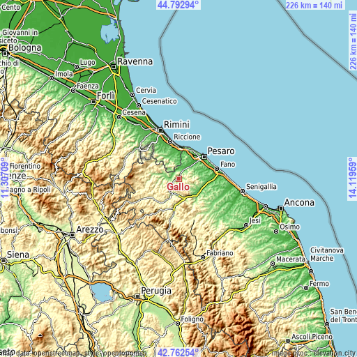 Topographic map of Gallo