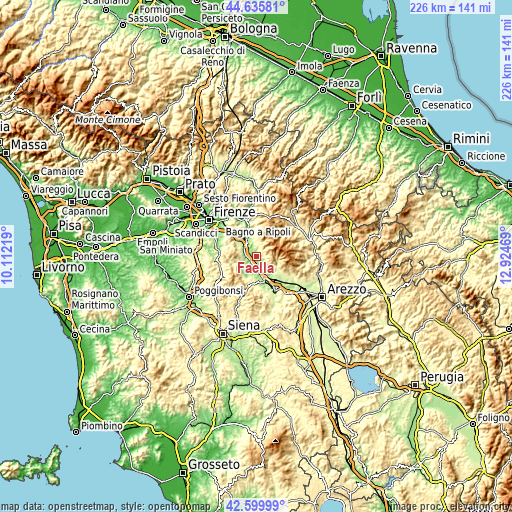 Topographic map of Faella