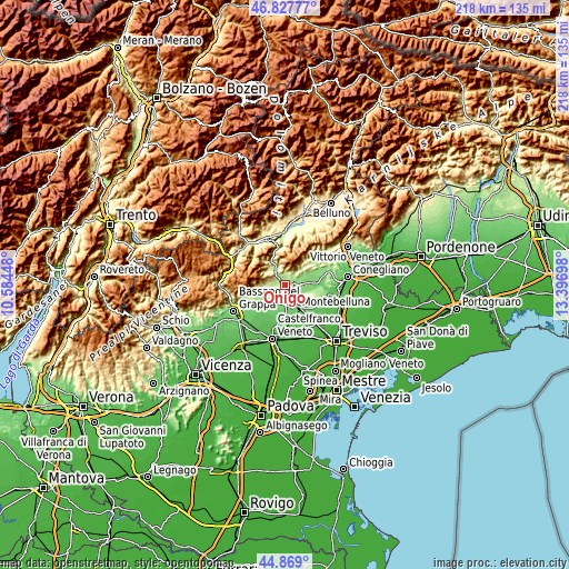 Topographic map of Onigo