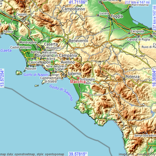 Topographic map of Macchia