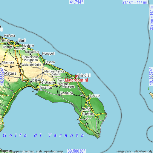 Topographic map of Materdomini