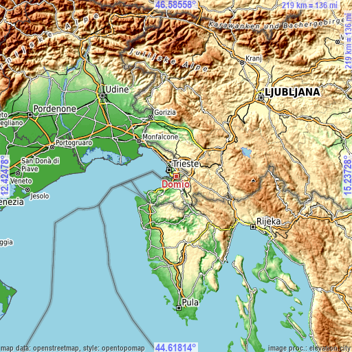 Topographic map of Domio