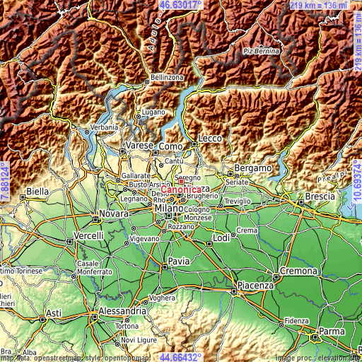 Topographic map of Canonica