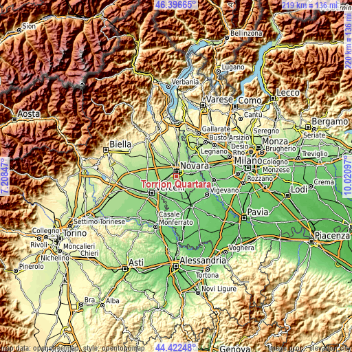 Topographic map of Torrion Quartara