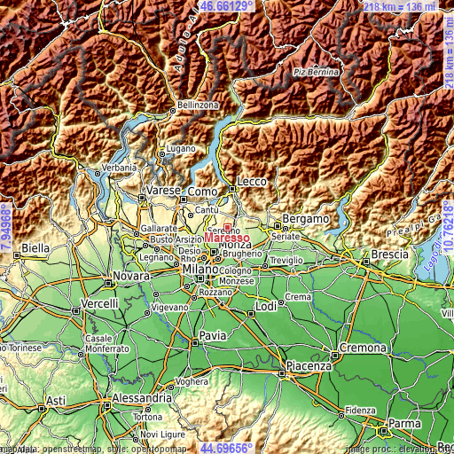 Topographic map of Maresso