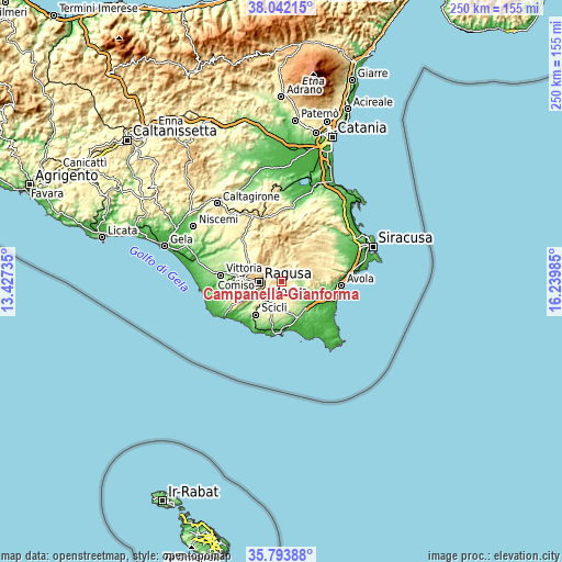 Topographic map of Campanella-Gianforma