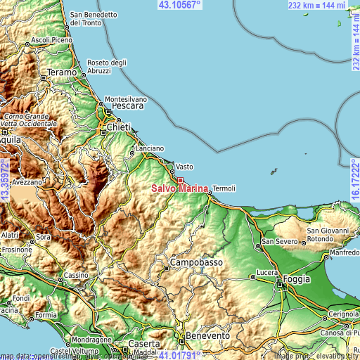 Topographic map of Salvo Marina