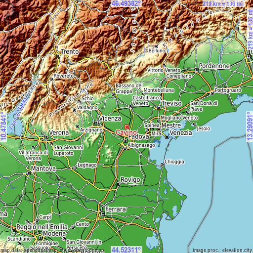 Topographic map of Cavino