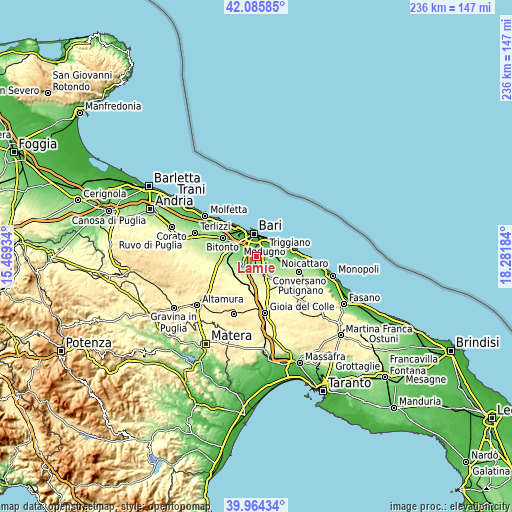 Topographic map of Lamie