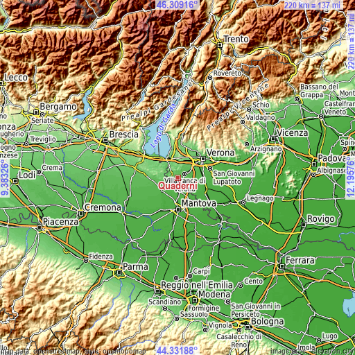 Topographic map of Quaderni