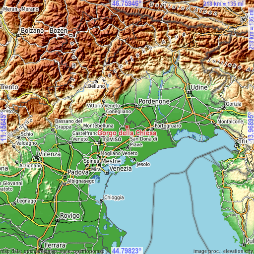 Topographic map of Gorgo della Chiesa