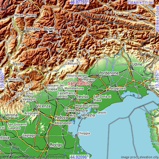 Topographic map of San Martino