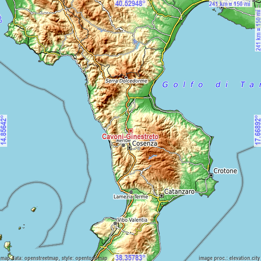 Topographic map of Cavoni-Ginestreto