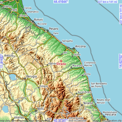 Topographic map of Strada