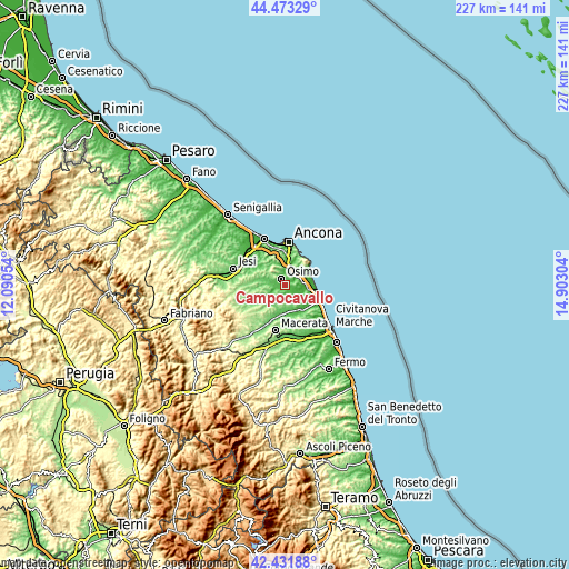 Topographic map of Campocavallo