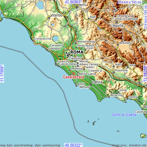 Topographic map of Casalazzara