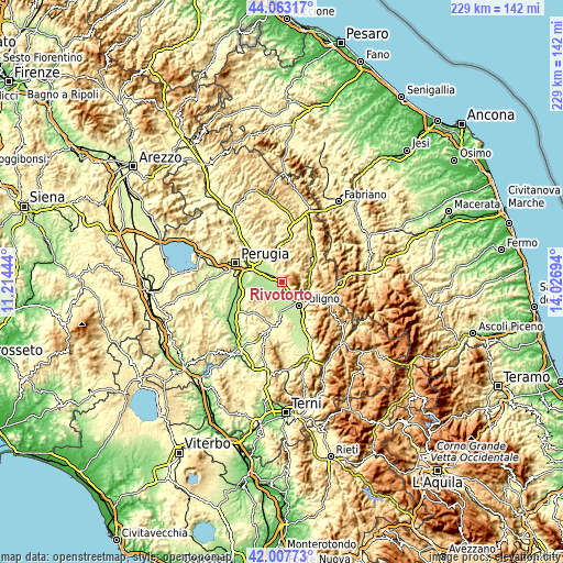 Topographic map of Rivotorto
