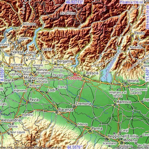 Topographic map of Lodetto