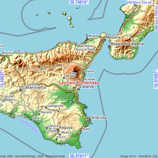 Topographic map of Lavinaio-Monterosso