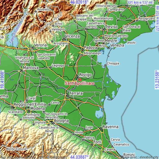 Topographic map of Sant'Apollinare