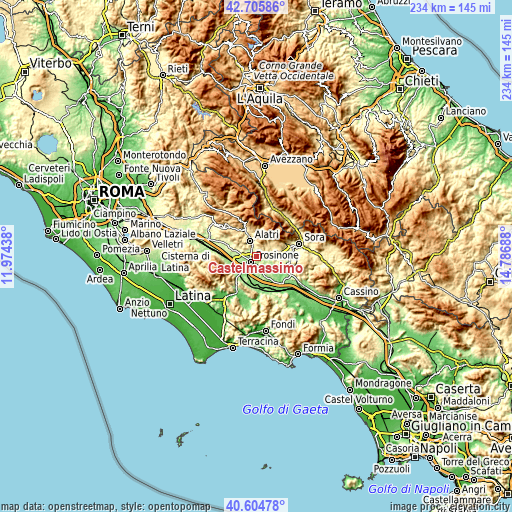 Topographic map of Castelmassimo