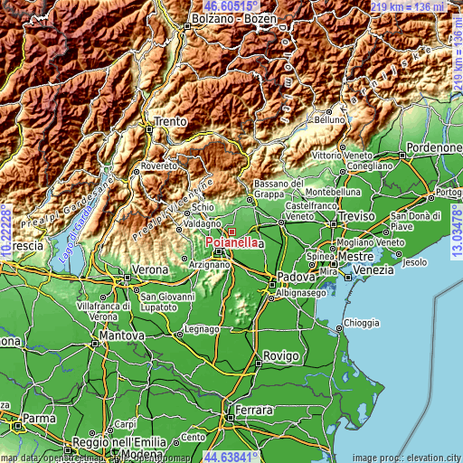 Topographic map of Poianella