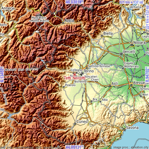 Topographic map of Tetti Neirotti