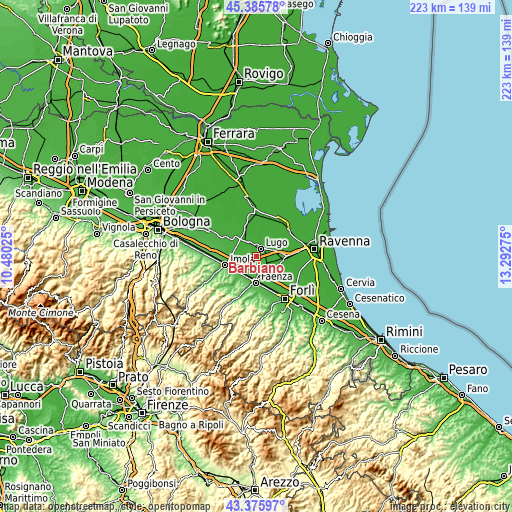 Topographic map of Barbiano