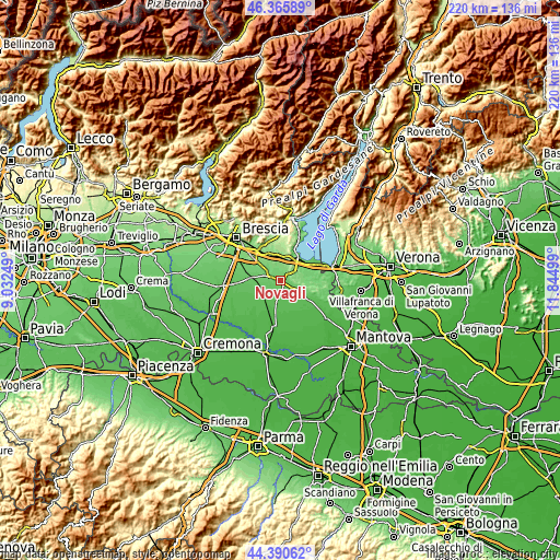 Topographic map of Novagli