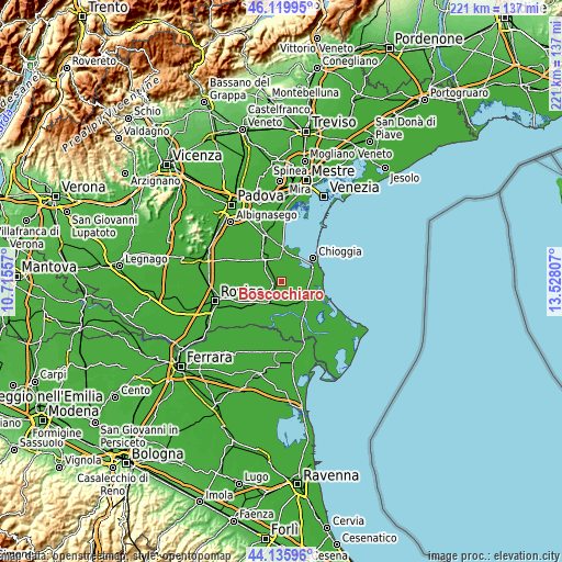 Topographic map of Boscochiaro