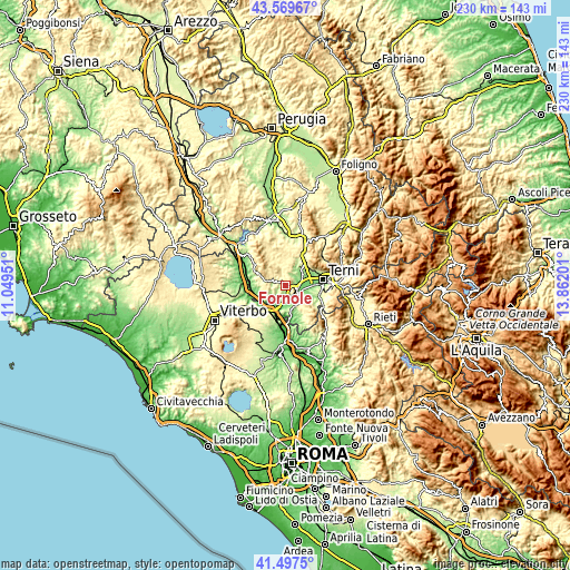 Topographic map of Fornole