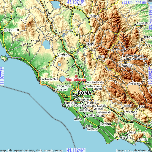 Topographic map of Montelarco