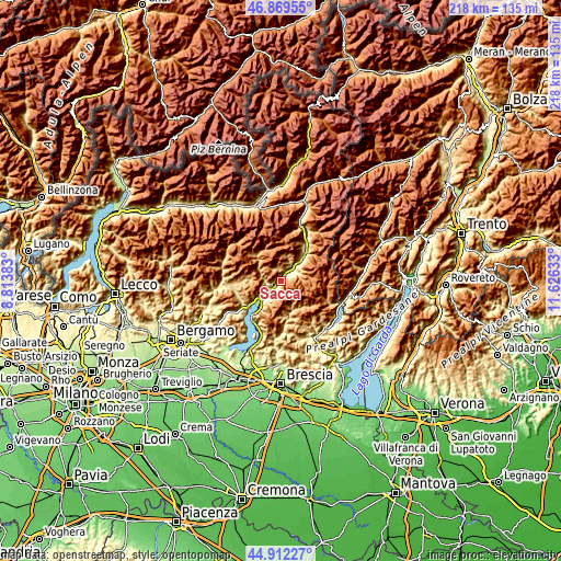 Topographic map of Sacca