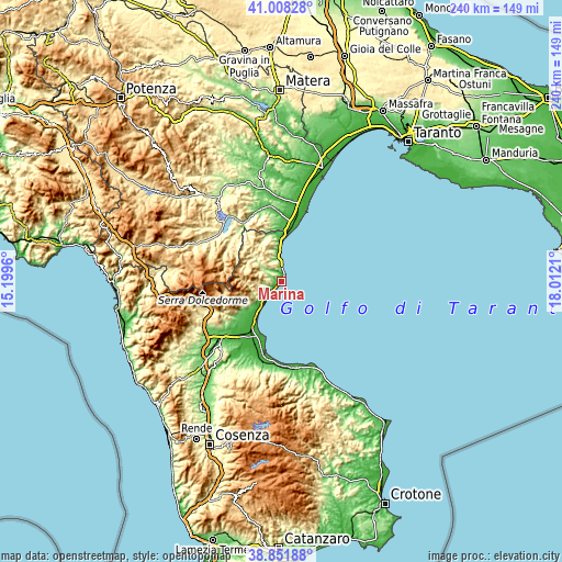 Topographic map of Marina