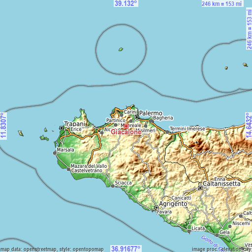 Topographic map of Giacalone