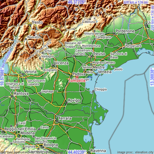 Topographic map of Tombelle