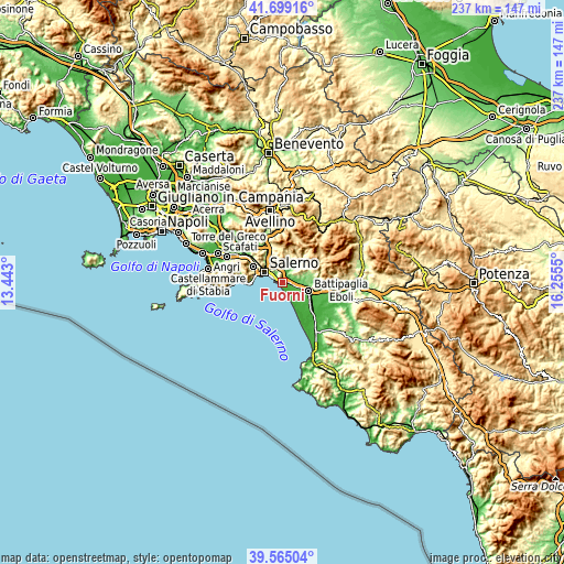 Topographic map of Fuorni