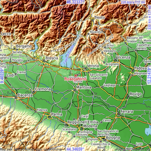 Topographic map of Rosegaferro