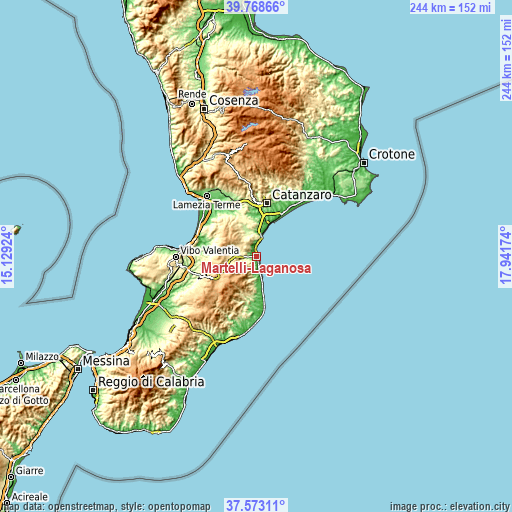 Topographic map of Martelli-Laganosa