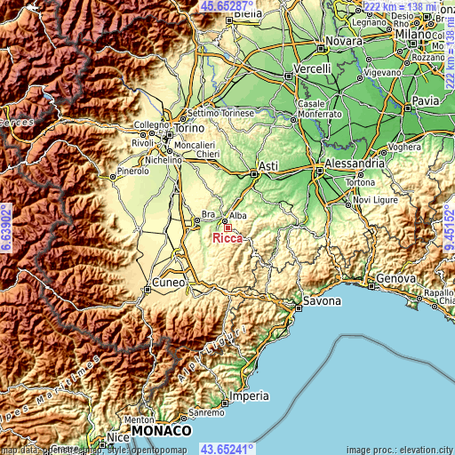 Topographic map of Ricca