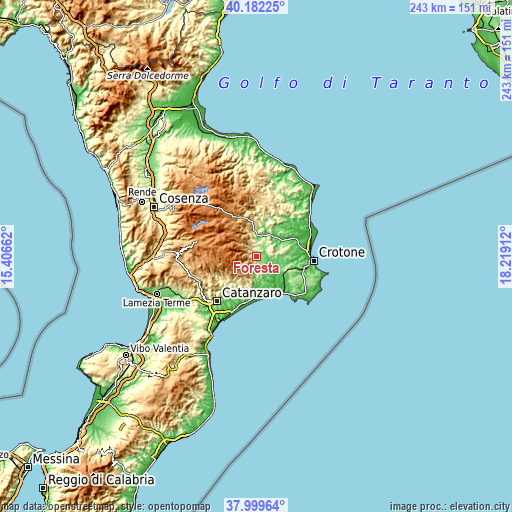 Topographic map of Foresta